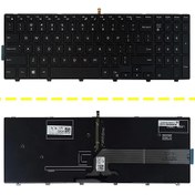 تصویر کیبرد لپ تاپ دل Inspiron 15-5000 مشکی-با بک لایت-با فریم 