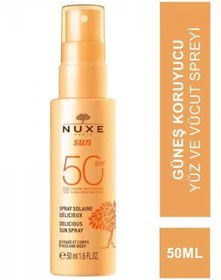 تصویر ضد آفتاب صورت Nuxe اورجینال ناکس TYC3U1RBFN172354051930101 Sun Spf50+ Delicious Sun Spray - Sun Protection Face and Body Spray - 50 ml 