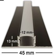 تصویر پروفیل لاین نوری توکارکنافی کد47 تک لاین Recessed drywall linear light profile code 47 single line