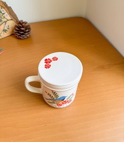 تصویر ماگ دمنوش پرنده آبی 