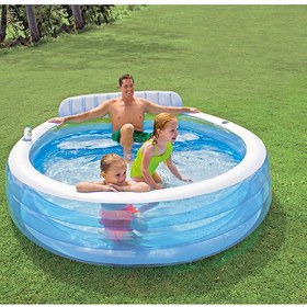 تصویر استخر خانوادگی مرکز شنا با 3 حلقه به ابعاد 229x218x79 سانتیمتر برند intex 3-Rings Swim Center Family Lounge Pool 229x218x79cm