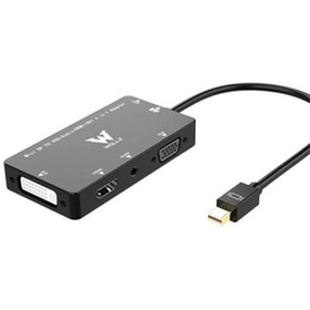 تصویر تبدیل miniDP به VGA+HDMI+DVI همراه با صدا و پاور ای نت 