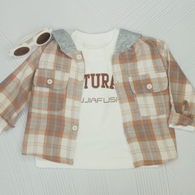 تصویر ست سه تیکه پسرانه طرح چهارخونه 