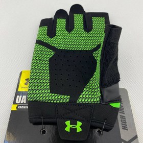 تصویر دستکش بدنسازی آندر آرمور مدل Under Armour Women's Training Gloves | مشکی سبز 