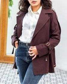 تصویر ترنچ کت چاکلت 