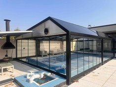 تصویر شیشه بالکن تاشو تُرک - مات/شفاف/دودی 