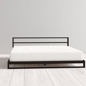 تصویر تخت خواب یک و دونفره چوب و فلز طرح مینیمال - 200*90 / Single and double bed, wood and metal, minimal design