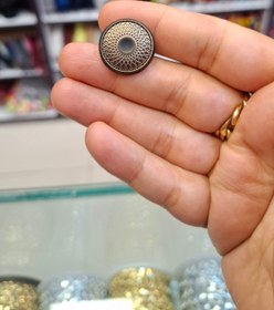 تصویر دکمه فلزی - مشکی / سایز2 