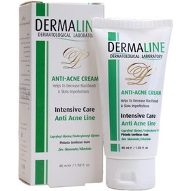 تصویر کرم ضد جوش رنگی درمالاین 45 میل ا DERMALINE Cream Anti Acne Tinted 45ml DERMALINE Cream Anti Acne Tinted 45ml