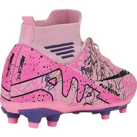 تصویر کفش فوتبال ساق کوتاه صورتی برند liger Sock Ankle High Top Football Boots Pink