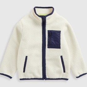 تصویر ژاکت کرمی پشمی برند mothercare Cream Fleece Jacket