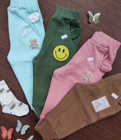 تصویر شلوار تک نخ پنبه گوش دار طرح حیوانات - سایز 