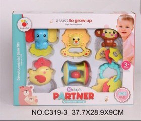 تصویر جغجغه حیوانات ۶ عددی 