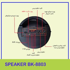 تصویر اسپیکر بلوتوثی اودیوبوپ مدل BK-8803 