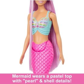 تصویر عروسک پری دریایی باربی با موهای بلند و لوازم جانبی برند barbie Barbie Long Fantasy Hair Mermaid Doll with Accessories