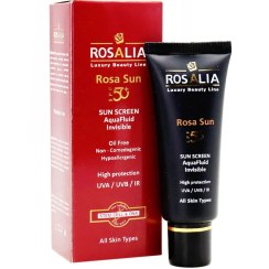 تصویر کرم ضد آفتاب بی رنگ رزالیا مدل Rosa Sun با SPF50 Rosalia Rosa Sun SPF 50 Invisible Sunscreen Cream