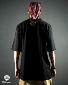 تصویر تیشرت لانگ و لش رنگ مشکی 