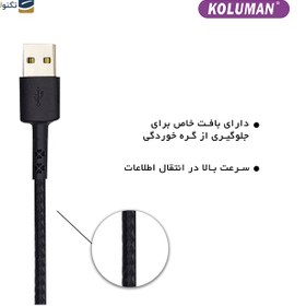 تصویر کابل تبدیل USB به MICRO USB کلومن مدل KD-30 KOLUMAN KD-30 USB TO MICRO USB 5IN1 CHARGE AND SYNC DATA CABLE