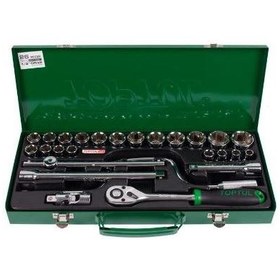 تصویر جعبه 26 عددی آچار بکس تاپ تول مدل GCAD2607 Toptul GCAD2607 Socket Set 26pcs