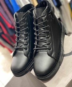 تصویر نیم بوت بندی مردانه وارداتی بغل زیپ رویه چرم درجه یک سایز بندی ۴۰تا۴۵ - ۴۱ 