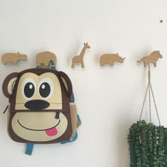 تصویر آویز چوبی حیوانات جنگل 