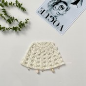 تصویر کلاه بافتنی آویز صدفی فری سایز 