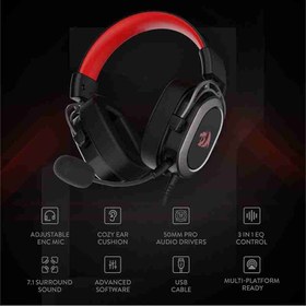 تصویر هدست ردراگون Headset Redragon H710 Helios (اوپن باکس) Headset Gaming Redragon H710 Helios