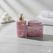 تصویر ست سرویس بهداشتی 3تکه طرح سنگ مرمر-ست جامایع سه تکه طرح مرمر 