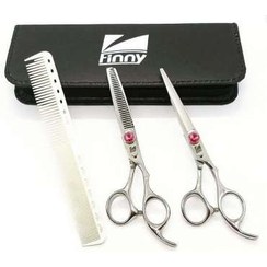 تصویر قیچی فینی پیچ بلند صورتی (6اینچ) Pink long screw finny scissors (6 inches)