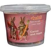 تصویر تشویقی حاوی علوفه خرگوش و جوندگان - هویج و سیب 