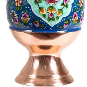 تصویر گلدان مس و پرداز ارتفاع 26 سانتی متر enamel and copper vase 26cm