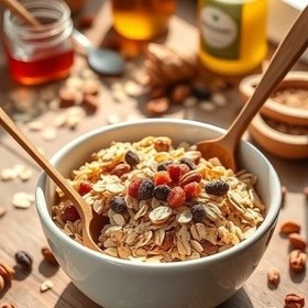 تصویر گرانولا فیت ورزشی غلات صبحانه ترکیبی 