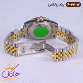 تصویر ساعت ست بندفلزی ساعت مچی عقربه ای جفتی رولکس ROLEX طلایی نقره ای نگین دار تک موتور تاریخ دار تاریخ شمار ROLEX