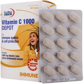 تصویر ویتامین سی 1000 میلی گرم دپو یوروویتال Vitamin C 1000 mg DEPOT Eurho Vital