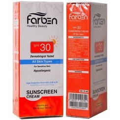 تصویر فاربن کرم ضدآفتاب بی رنگ مناسب پوستهای حساس Spf 30 حجم 50م 