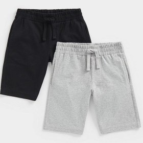 تصویر شلوارک جیرسی مشکی و خاکستری، بسته دو عددی برند mothercare Black and Grey Jersey Shorts 2 Pack