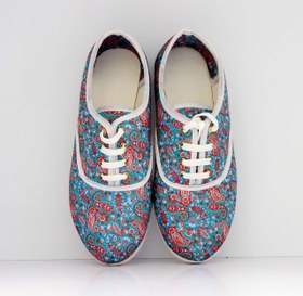 تصویر کفش رو فرشی سنتی آبی 