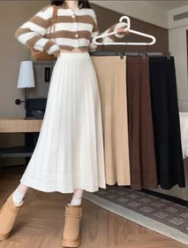 تصویر دامن ریز بافت - مشکی 