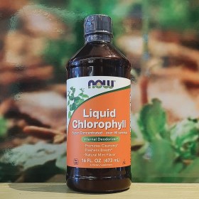 تصویر مکمل کلروفیل مایع برند NOW با طعم نعناع 473 میل اصل LIQUID CHLOROPHYLL NOW