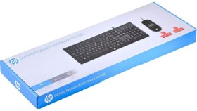 تصویر کیبورد و موس گیمینگ HP KM100 HP KM100 Wired Keyboard and Mouse Combo Waterproof Ergonomic USB Wired Keyboard and Mouse for Computer Laptop Desktop