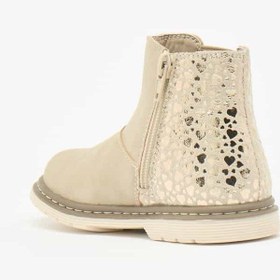 تصویر بوت‌های مچ‌دار با بافت دخترانه و زیپ دار برند flora bella by shoexpress Girls Textured Ankle Boots with Zip Closure