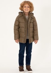 تصویر کاپشن پسرانه یو اس پولو رنگ خاکی 