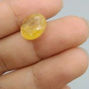 تصویر نگین توپاز طلایی تراش جواهری اصل معدنی کد 7027 