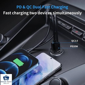 تصویر شارژر فندکی 20 وات اکستروم مدل ACC20WPDQ Axtrom ACC20WPDQ Car Charger 20w