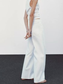 تصویر بگ دکمه کج سفید ZARA 