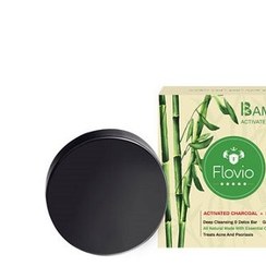 تصویر صابون ذغال فعال بامبو فلویو 110 گرم Flovio Bamboo Activated Charcoal Soap110g