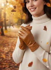 تصویر دستکش زنانه چرم مصنوعی 