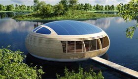 تصویر پاورپوینت خانه شناور با انرژی خورشیدی 