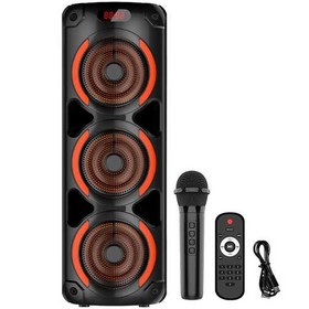 تصویر اسپیکر سه باند شارژی بلوتوثی قابل حمل مدل ZQS8305 speaker 3 woofer 8 inch ZQS8305