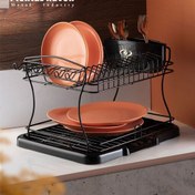 تصویر جاظرفي غزال 2طبقه بزرگ روکش مشکي پیشتاز کاوه 